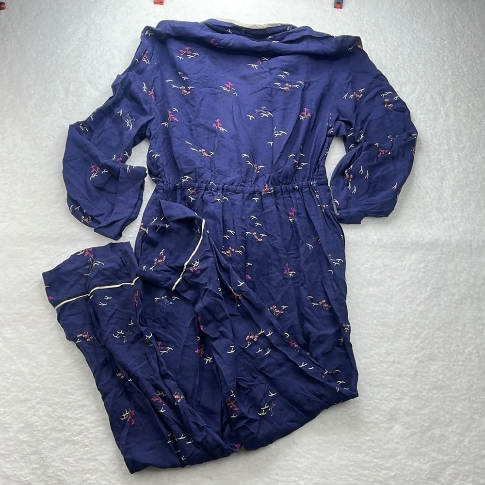 Anthropologie Floreat Pajama Jumpsuit Bird Print Jumpsuit S